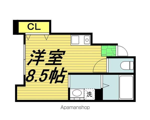 セノーテ(ワンルーム/1階)の間取り写真
