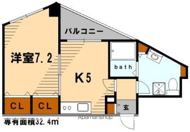 ベイシーガル横浜(1DK/6階)の間取り写真
