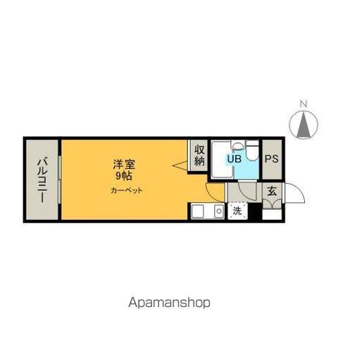 ライオンズマンション上杉二丁目(ワンルーム/4階)の間取り写真
