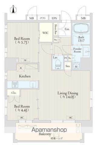 KEYAKI TERRACE 恵比寿南(2LDK/3階)の間取り写真