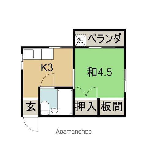 日野マンション(1K/2階)の間取り写真