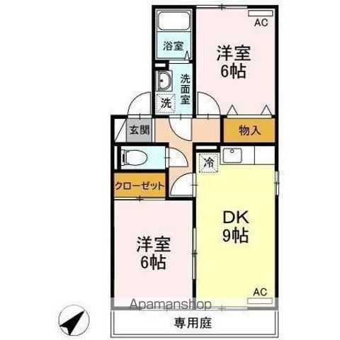 グレース21(2DK/1階)の間取り写真