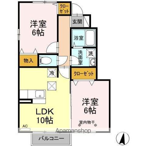 ラフィーネ・キコ(2LDK/1階)の間取り写真