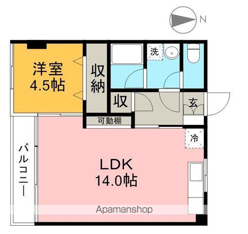 ドエール大川筋(1LDK/2階)の間取り写真