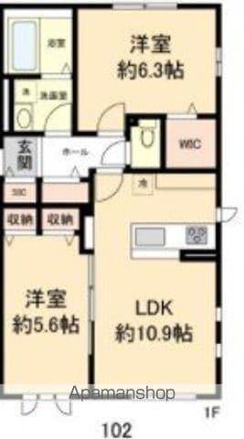 メゾンブランシュ(2LDK/1階)の間取り写真