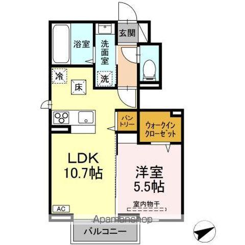 セレスティア松浪(1LDK/1階)の間取り写真