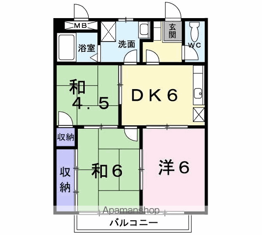 アミ・デ・コアⅤ(3DK/2階)の間取り写真