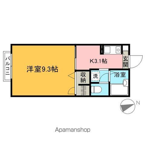 サンモール(1K/1階)の間取り写真