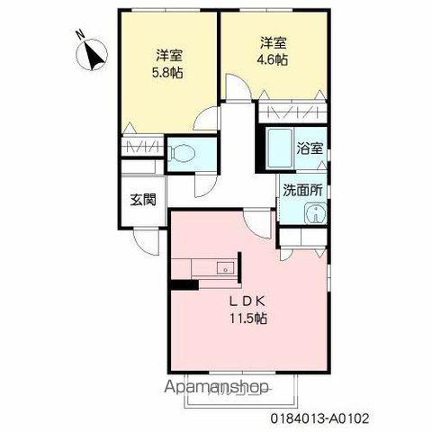 メゾン・ド・シャルマン(2LDK/1階)の間取り写真