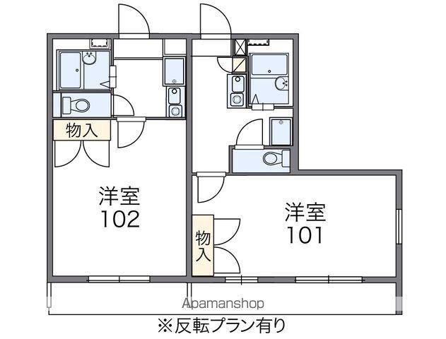 レオパレス国府台(1K/1階)の間取り写真