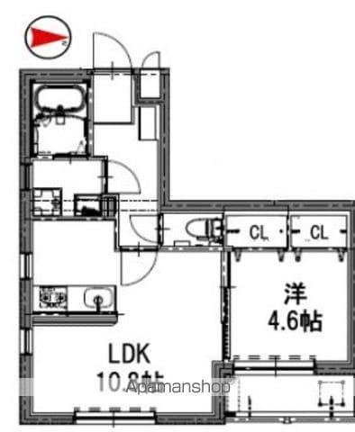 ベレッツァ大工町(1LDK/2階)の間取り写真