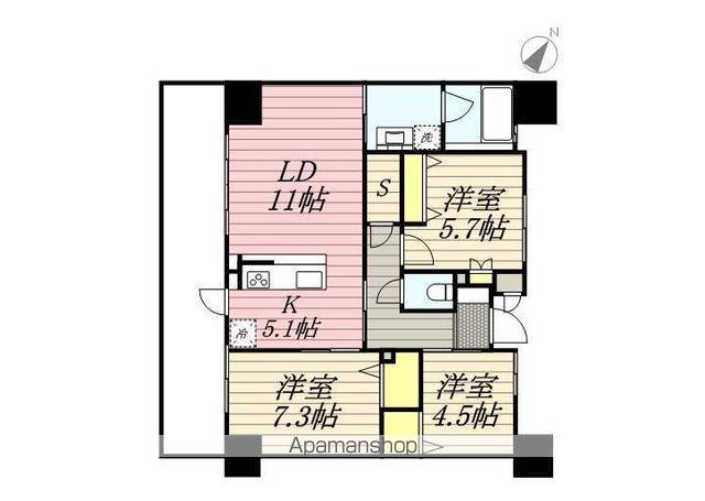 ラクレイス香椎照葉(3LDK/11階)の間取り写真