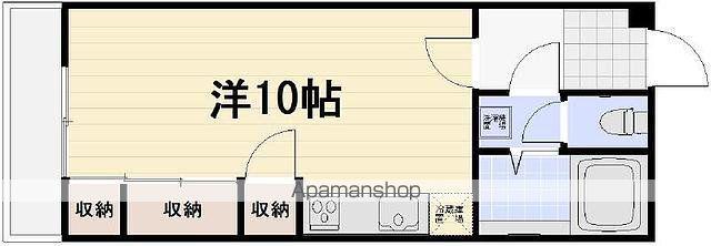 グラン・ブルー・アクア(ワンルーム/3階)の間取り写真