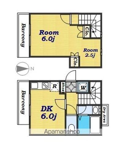 上目黒ガーデンホームズ(1DK/1階)の間取り写真
