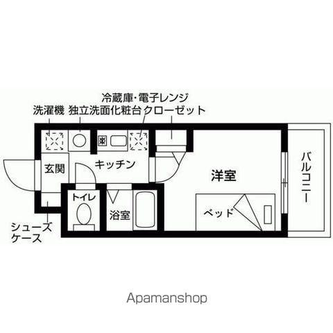 いとLABプラスレジデンスB棟(1K/4階)の間取り写真