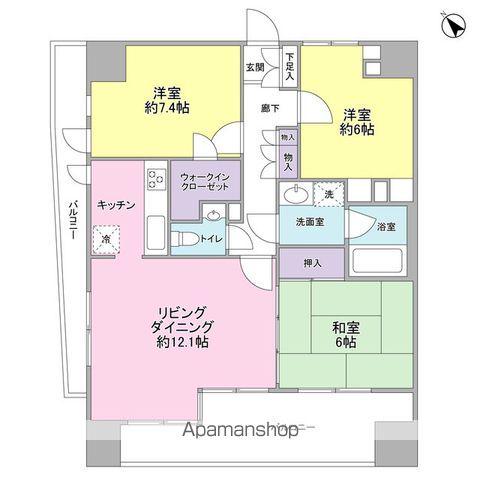 マイキャッスル中目黒3(3LDK/7階)の間取り写真