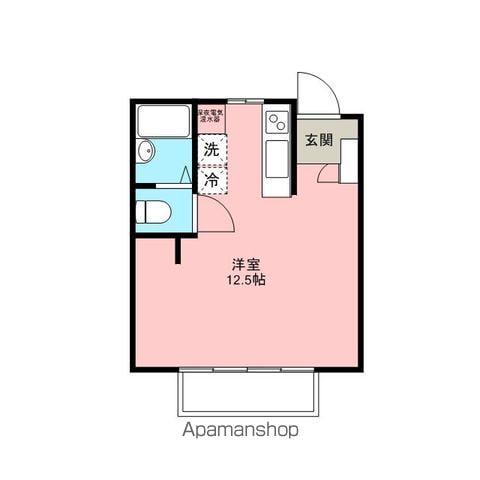 ユアハイツ(ワンルーム/2階)の間取り写真
