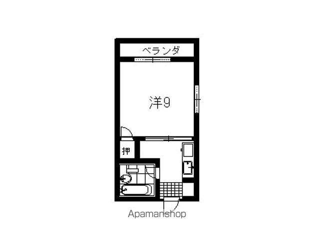 パークプレイス(1K/4階)の間取り写真