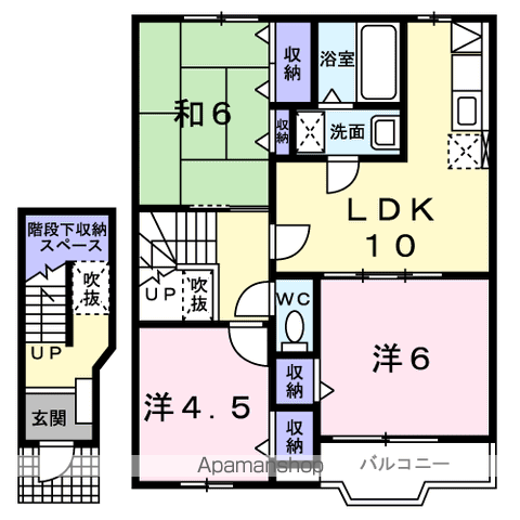 エクセラン(3LDK/2階)の間取り写真