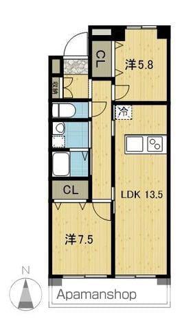第5熊野ビル(2LDK/3階)の間取り写真