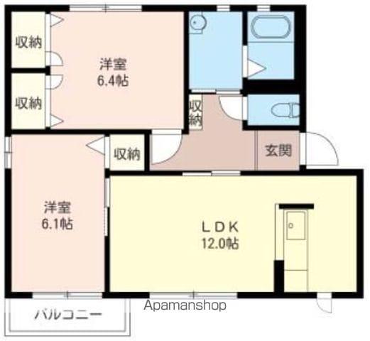 メディオ神栖B(2LDK/2階)の間取り写真