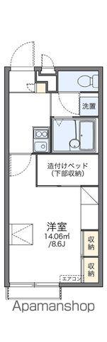 レオパレスあいのつちやま(1K/1階)の間取り写真