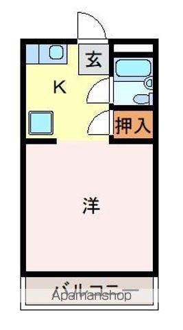 第2オノダハイツ2(1K/2階)の間取り写真