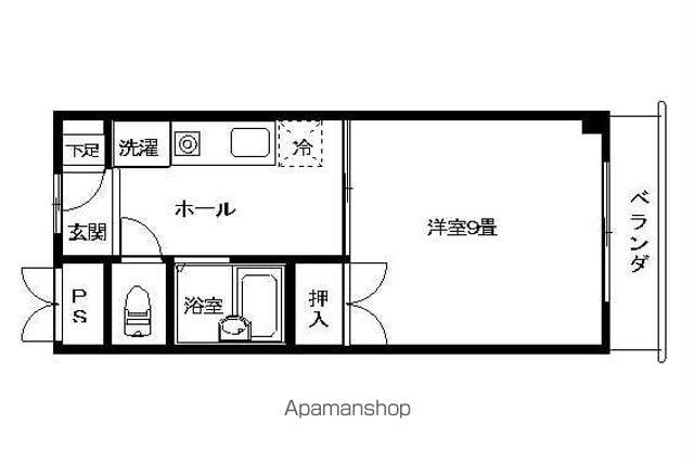 伊藤ビル(1K/2階)の間取り写真