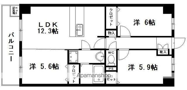 コート ソレイユ(3LDK/2階)の間取り写真