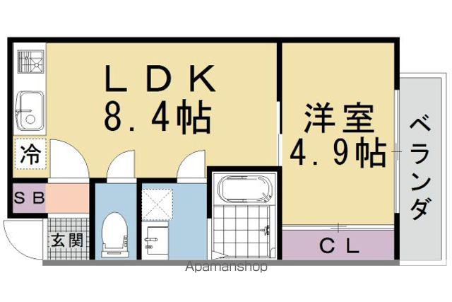 R-GRANTS東山泉涌寺(1LDK/1階)の間取り写真