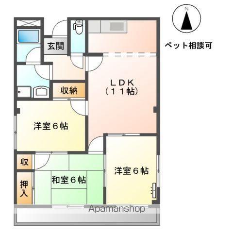 ヨーロピアンタキセイⅡ(3LDK/3階)の間取り写真