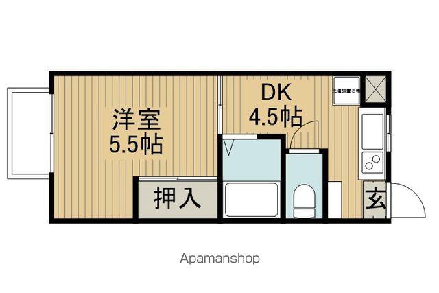 ドミナS(1DK/2階)の間取り写真