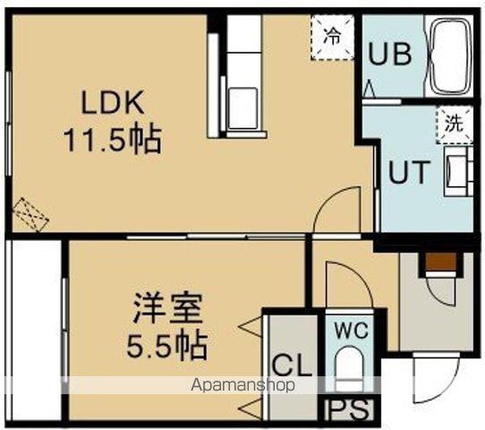 BELLISTO(1LDK/1階)の間取り写真