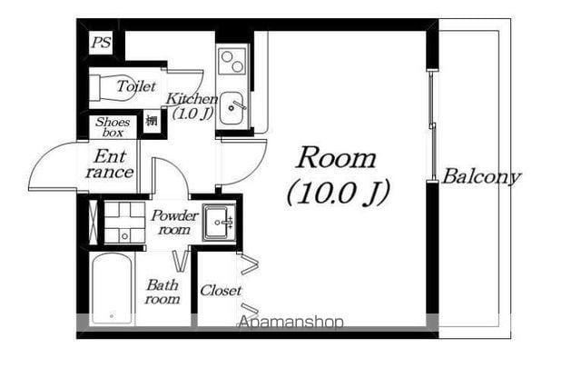エルミナフラット御殿浜(1K/1階)の間取り写真