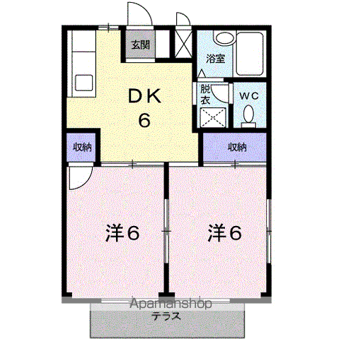 メゾンサカエ(2DK/1階)の間取り写真