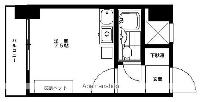 ライオンズシティ八王子(ワンルーム/4階)の間取り写真