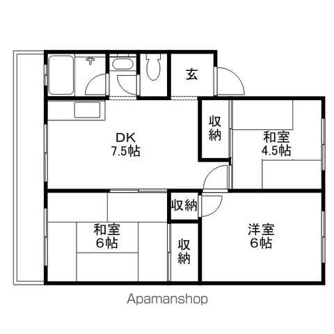 米尾マンション(3DK/2階)の間取り写真