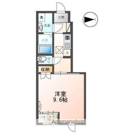 仲間町アパートB棟(1K/1階)の間取り写真