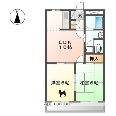 トゥインクル(2LDK/2階)の間取り写真