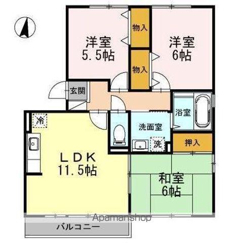 セジュールタニフジ(3LDK/3階)の間取り写真
