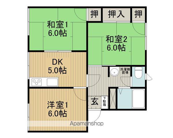 タウニィハイブリッジB棟(3K/1階)の間取り写真