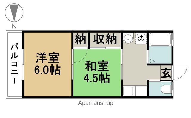 第二コーポ分地(2K/2階)の間取り写真