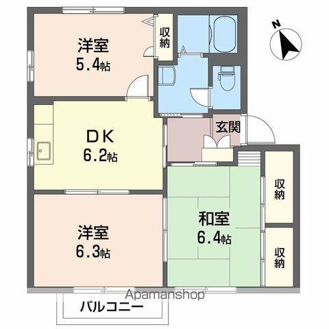 シャーメゾン宮崎(3DK/1階)の間取り写真