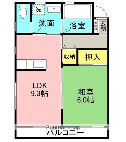 レジデンス梶島(1LDK/2階)の間取り写真