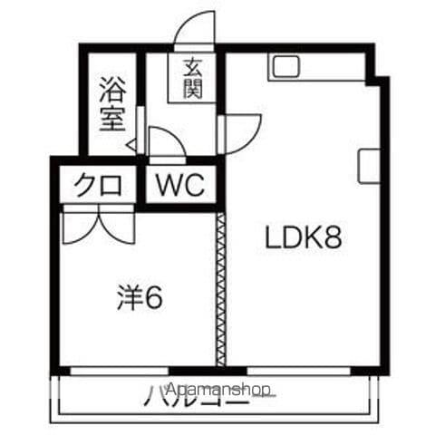 コスモハイツ(1LDK/3階)の間取り写真