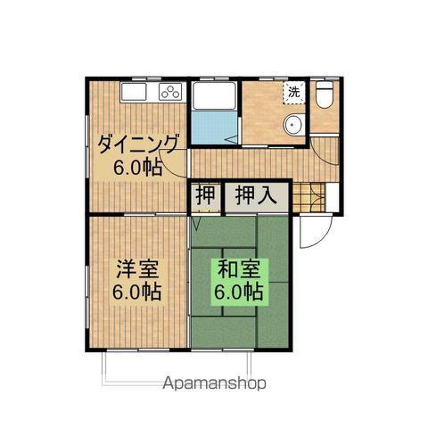 グリーンコーポ植木3号館A棟(2DK/2階)の間取り写真