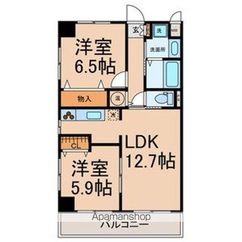 パテオはなの木(2LDK/1階)の間取り写真