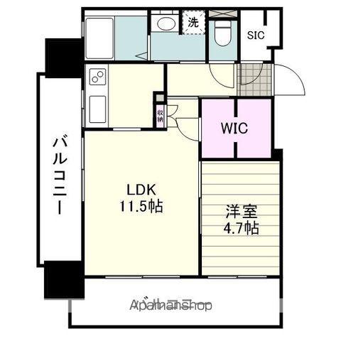 RJRプレシア郡元Ⅱ(1LDK/12階)の間取り写真