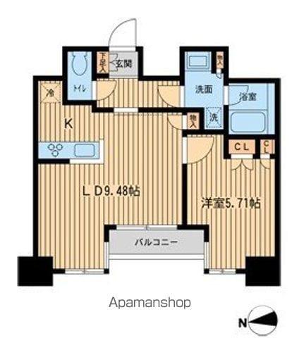 KDXレジデンス東新宿(1LDK/12階)の間取り写真