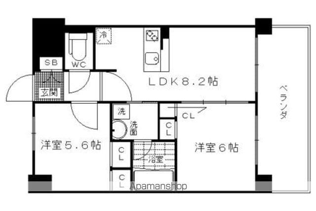 エステムプラザ京都河原町通(2DK/2階)の間取り写真